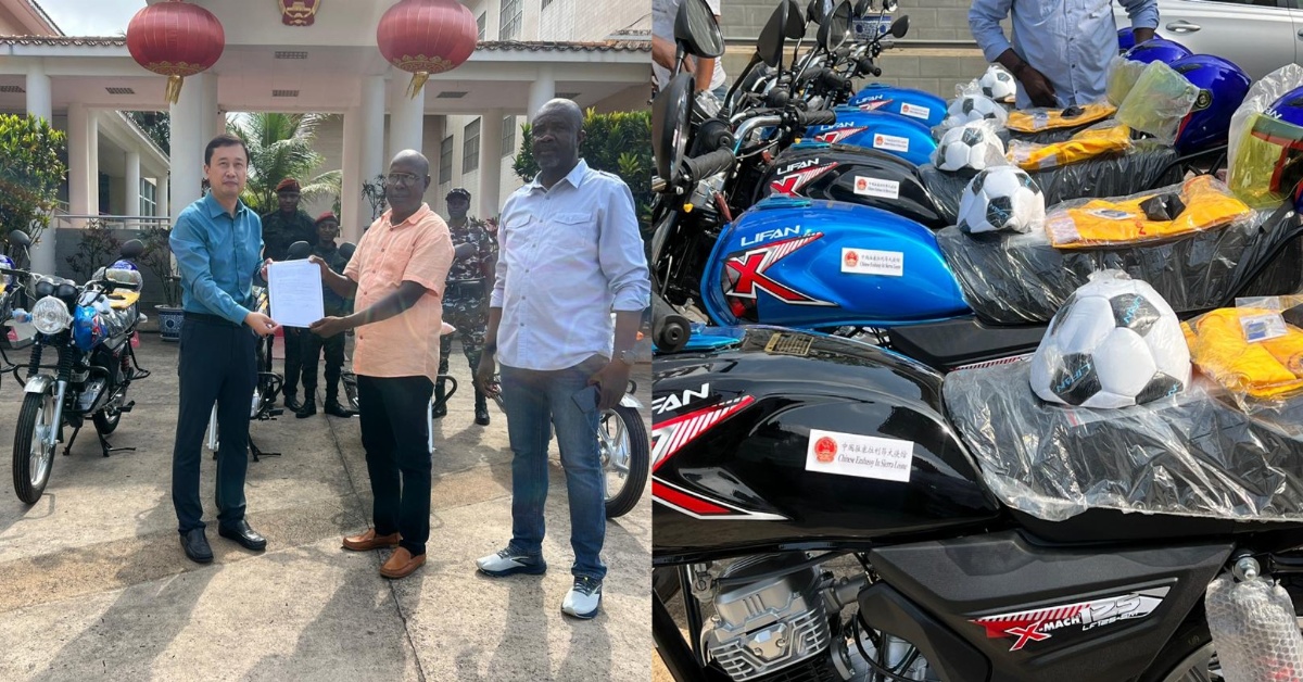 Chinese Embassy in Sierra Leone Hands Over Motorcycles to CID to Boost China Desk Operations