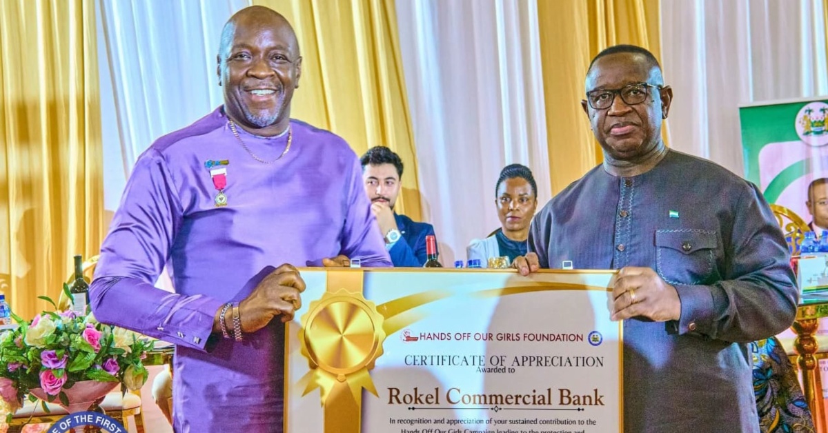 President Bio, First Lady Honour Rokel Commercial Bank for Support to ‘Hands Off Our Girls’ Campaign