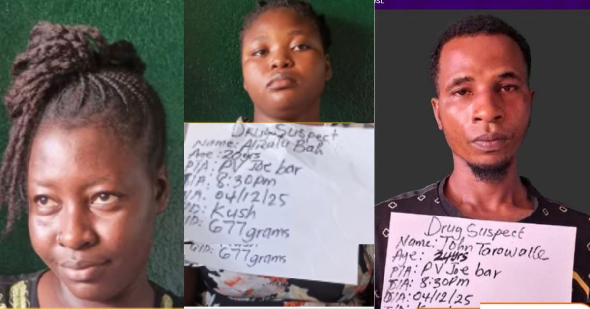 Three Sierra Leoneans Arrested With Large Haul of Kush Worth $13,540 in Liberia
