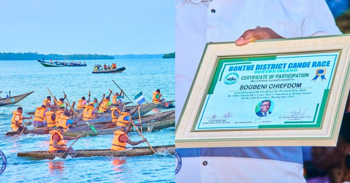 Sogbeni Chiefdom Wins Julius Maada Bio Canoe Race in Bonthe District