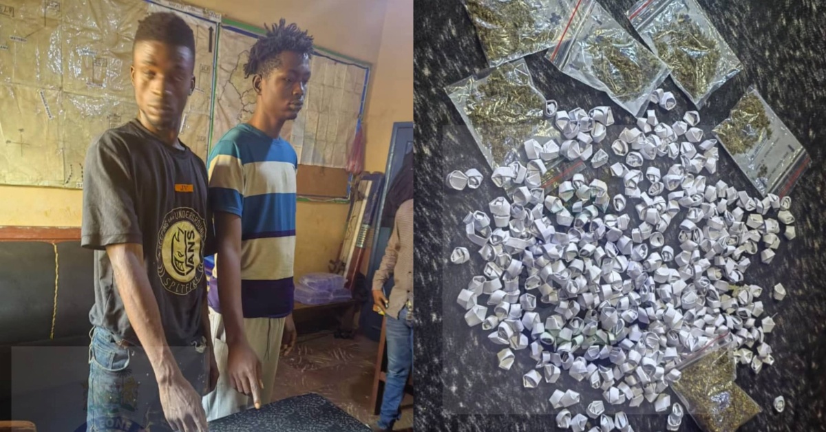 Two Arrested in Makeni with 400 Wraps of Suspected Kush