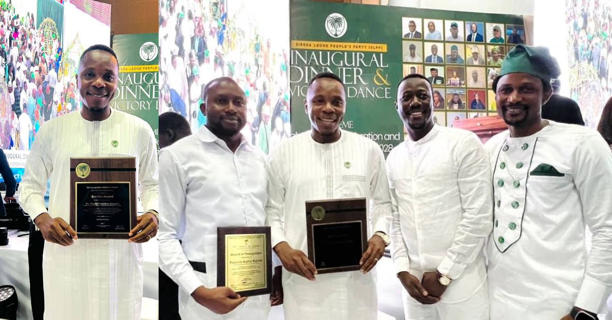 SLPP Honours Chief Minister David Sengeh with Service Award