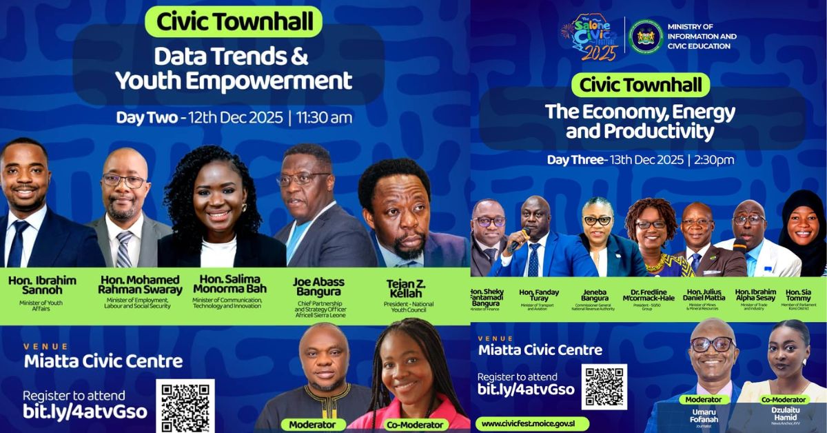 Government to Dialogue with Citizens at the Salone Civic Festival