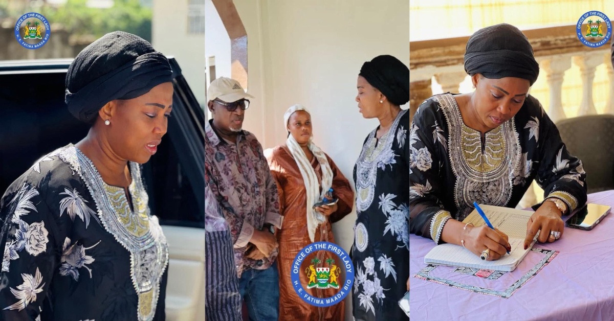 First Lady Fatima Bio Pays Condolence Visit to Family of Late SLPP National Chaplain