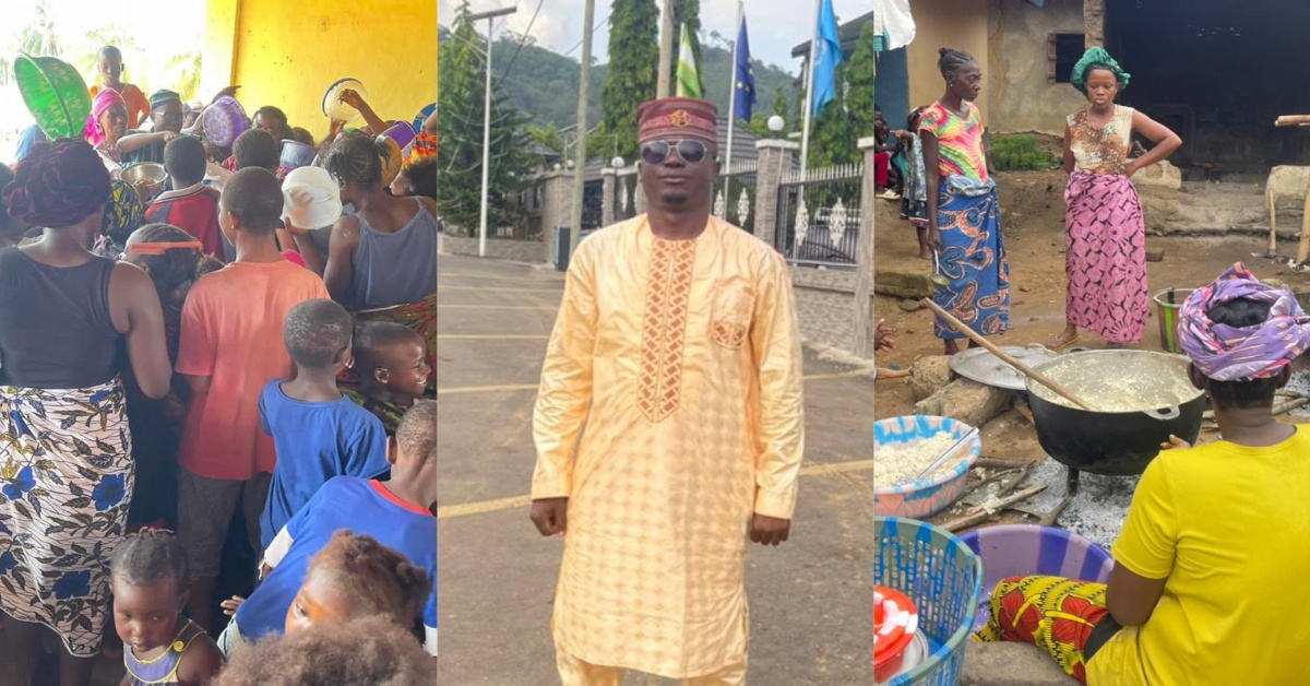 Popular Hon Aspirant PJ Sannoh Hailed for Feeding 200 Children and the Aged in Kandu Leppiama Kenema District