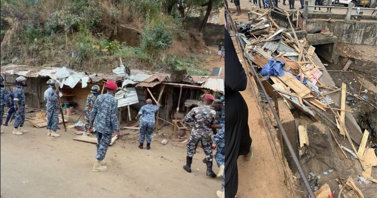 Police Demolish Illegal Shops at Hill Cut Car Wash