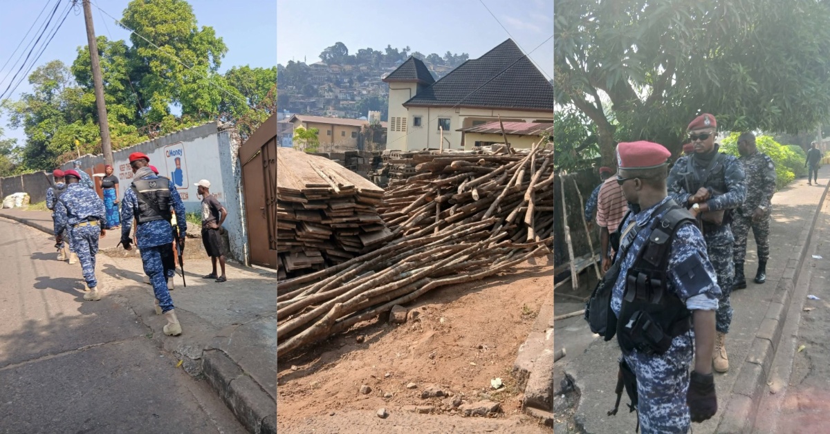 Sierra Leone Police Clear Illegal Encroachments on Public Rights-of-Way in Tengbeh Town