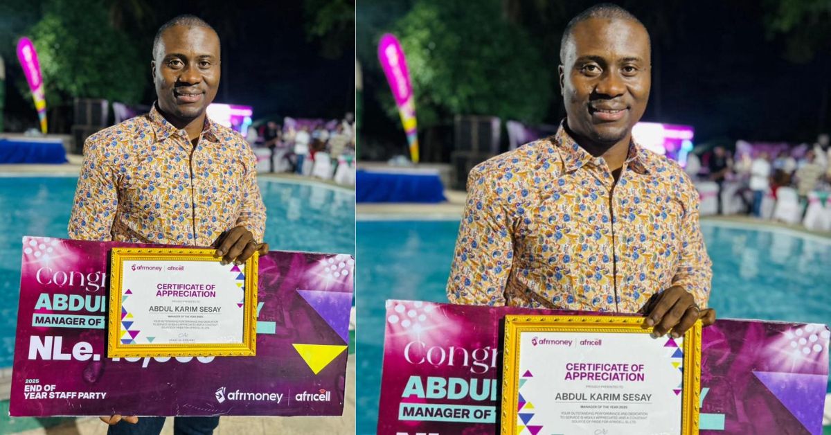 Africell Honours Media Manager Abdul Karim Sesay for Outstanding Leadership
