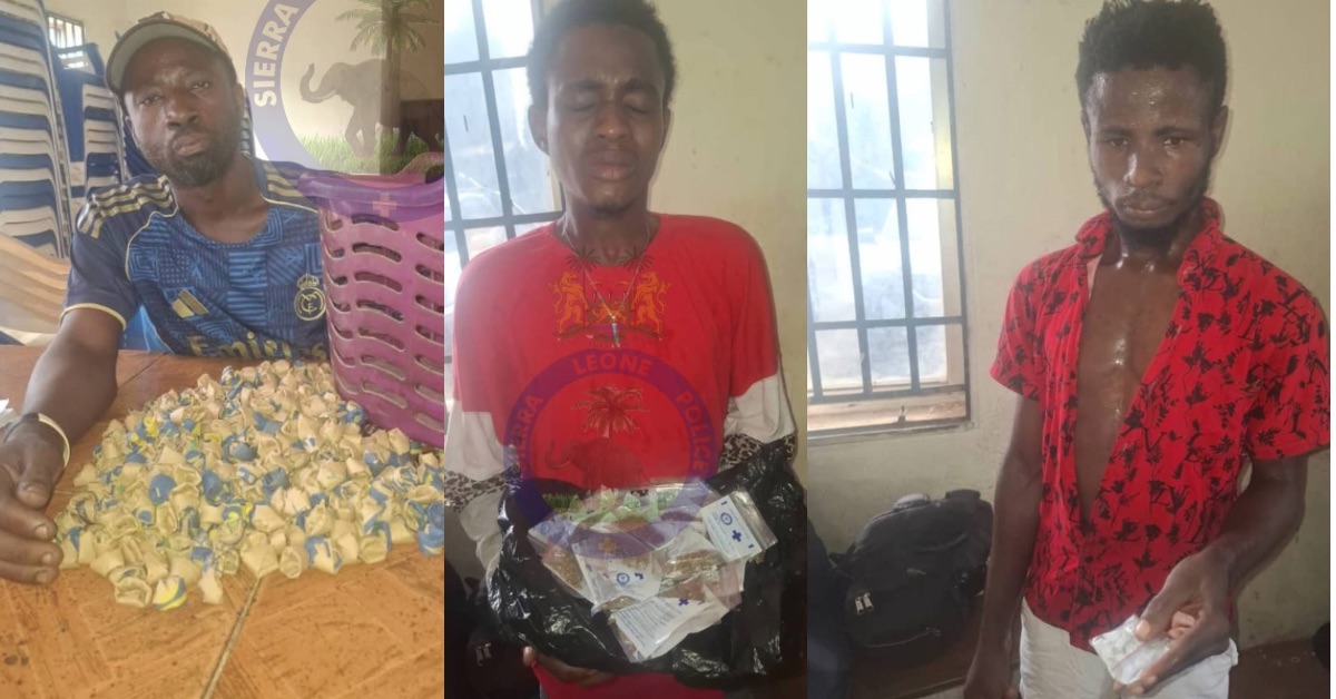 Three Men Arrested with Large Quantities of Drugs in Major Police Raids in Freetown