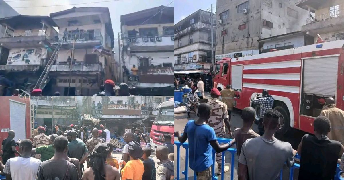 Fire Outbreak at ECOWAS Street in Freetown Destroys Shops and Business Centers