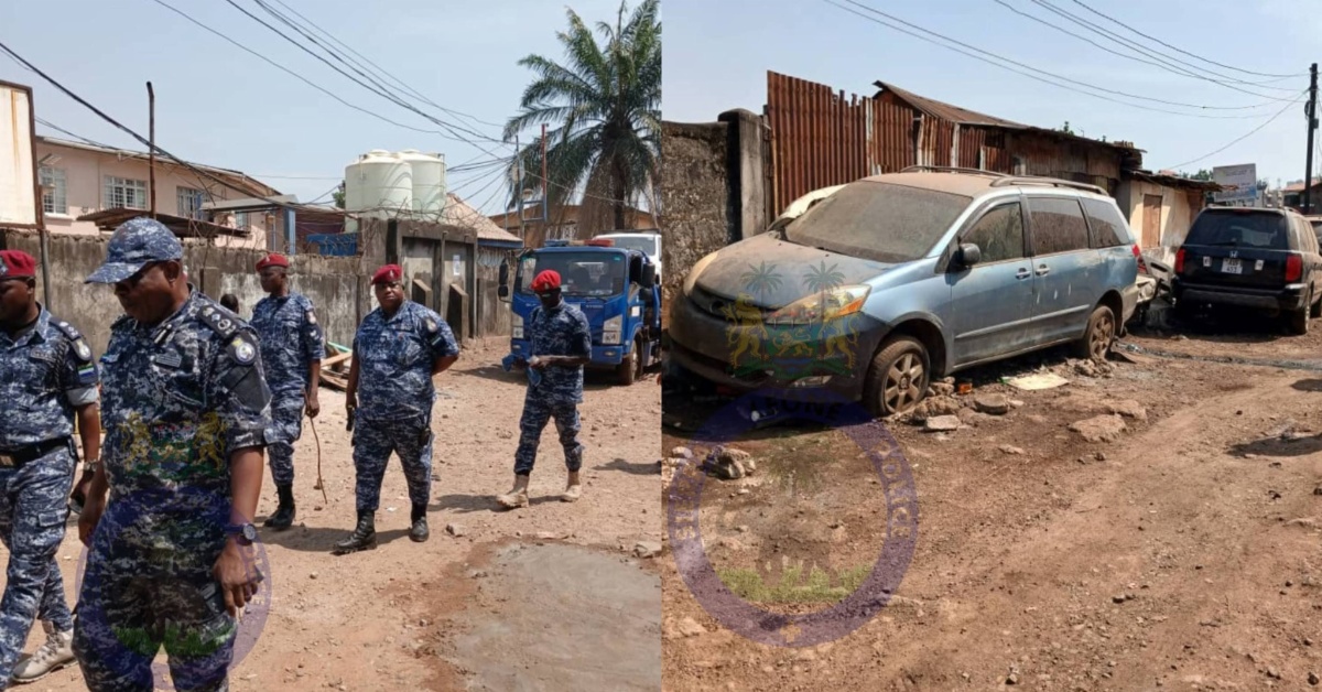 Police Intensifies Clean-Up Operations Across Western Area, Removes Illegal Structures and Abandoned Vehicles