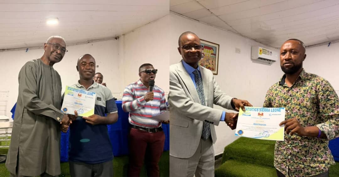 Statistics Sierra Leone Presents Certification to Integrated Households Survey Field Personnel