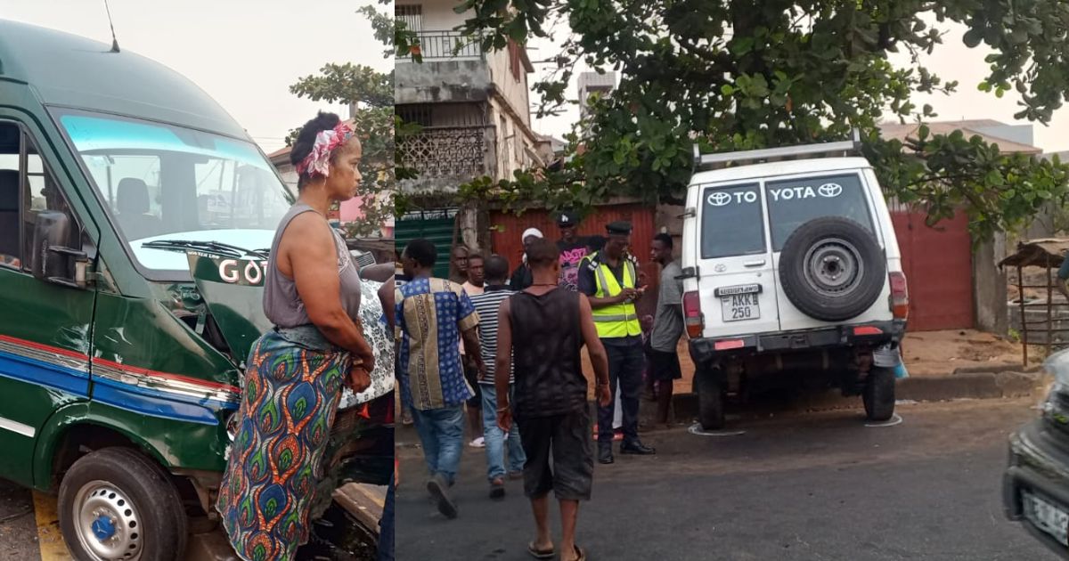 Toyota Hilux Loses Brakes, Crashes Into Passenger Bus in Freetown