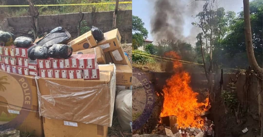 Sierra Leone Police Destroy Narcotic Drugs Worth Over NLe 1.6 Million at TOCU Headquarters