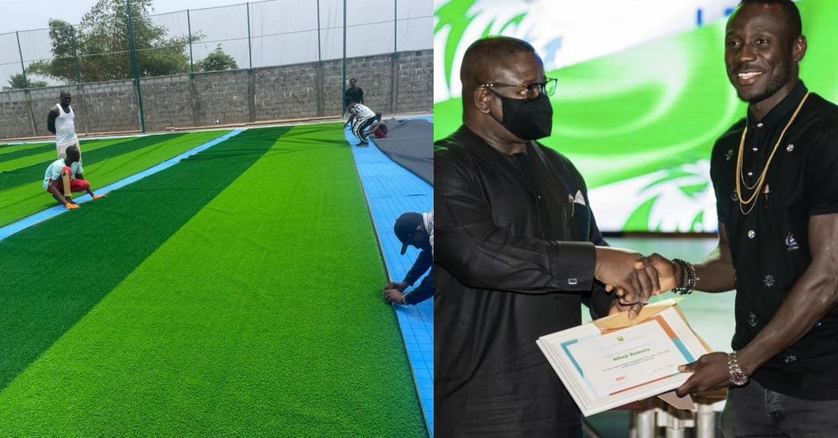 Former Leone Stars Striker Alhaji Kamara Begins Construction of Artificial Turf Pitch in Karfu Bullom