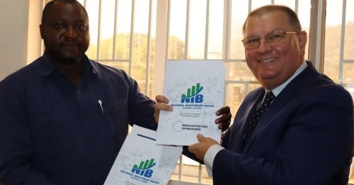 NIB Signs MoU with Top European Firm to Boost Multi-Sector Investment in Sierra Leone