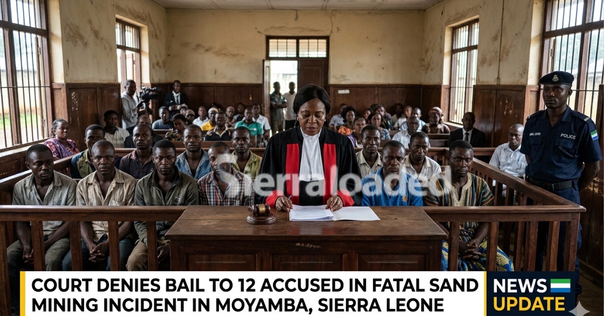 Court Denies Bail to 12 Accused in Fatal Sand Mining Incident in Moyamba
