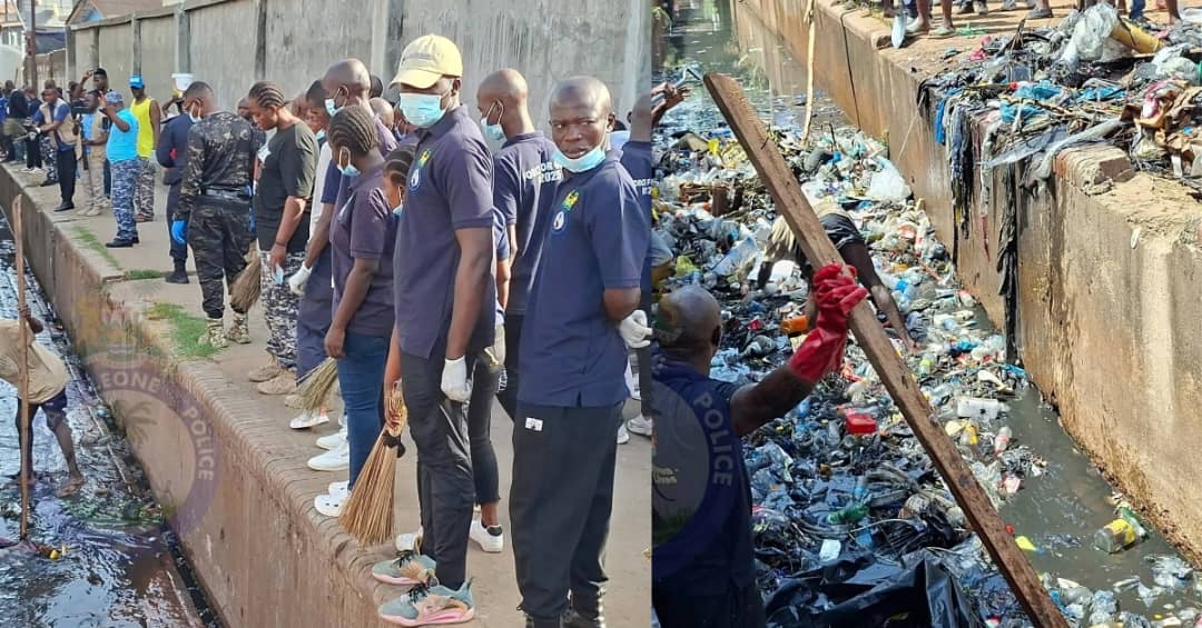 Police Chief William Fayia Sellu Conducts Cleaning Exercise Across Freetown