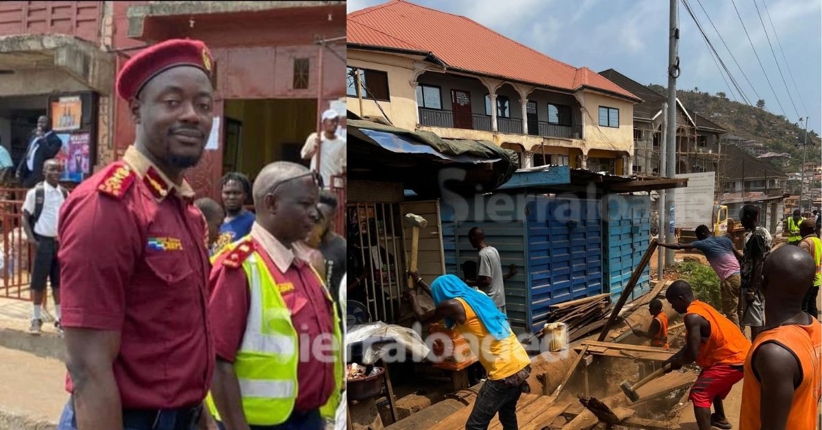 SLRSA Boss James Bio Leads Crackdown on Illegal Roadside Structures in Western Area