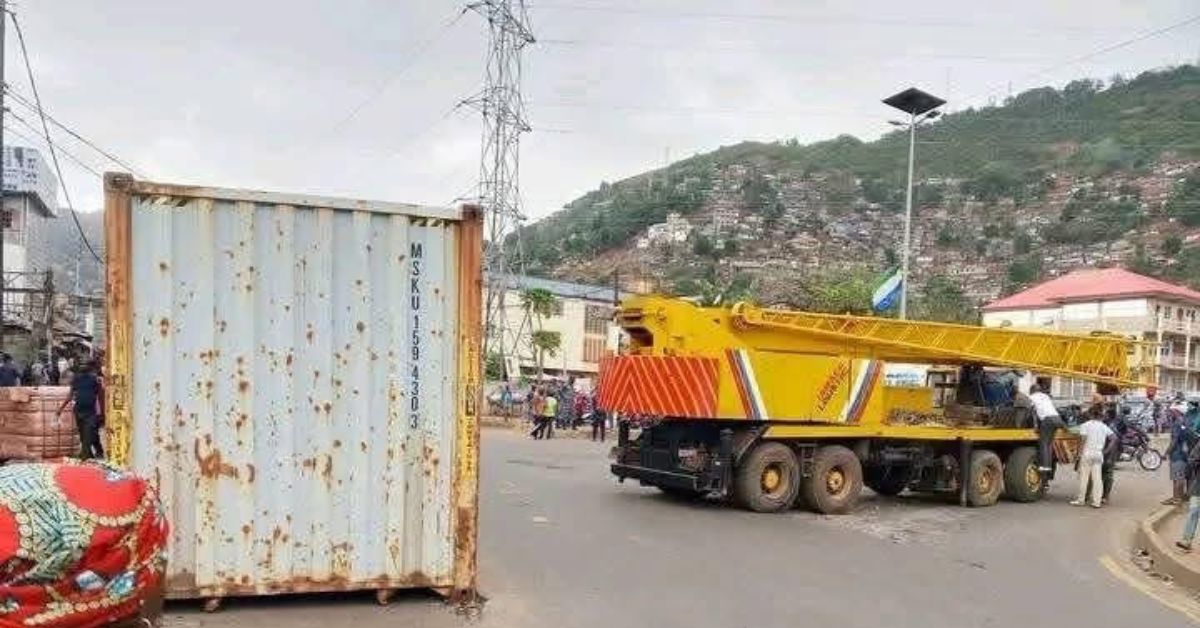 Another Container Accident Reportedly Kills One Along Black Hall Road in Freetown