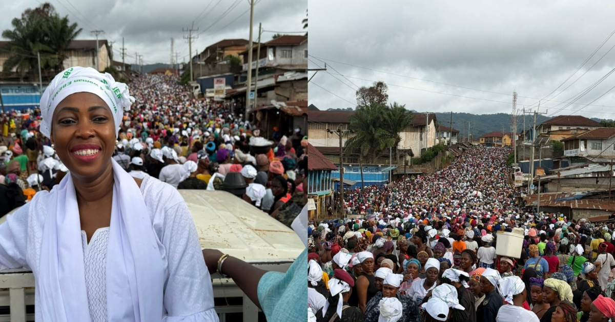 First Lady Fatima Bio Joins Thousands in Kenema for Bondo and Sande Cultural Procession