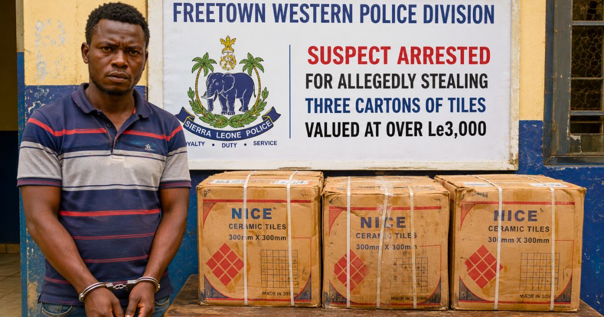 Freetown Businessman Arrested for Allegedly Stealing 3 Cartons of Tiles, Other Offences