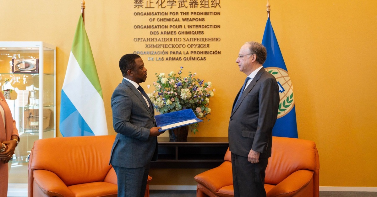 Sierra Leone’s Envoy to Belgium Philip Jusu Accredited to Global Chemical Weapons Watchdog