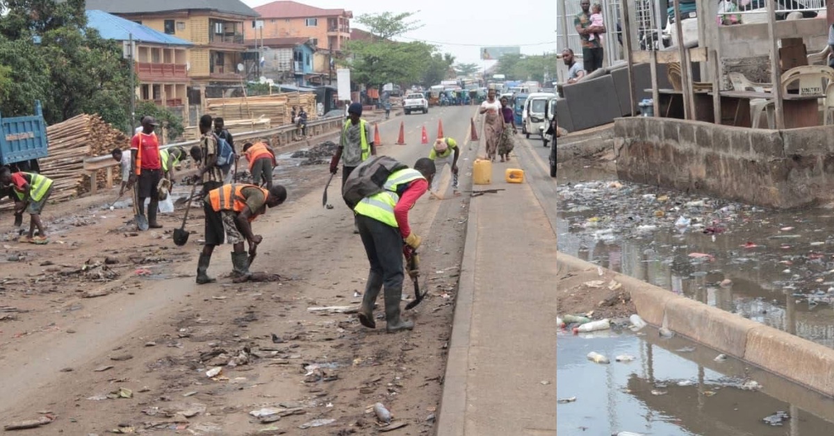 SLRA Clears Brima Lane–Portee Road After Heavy Rains Cause Blockage