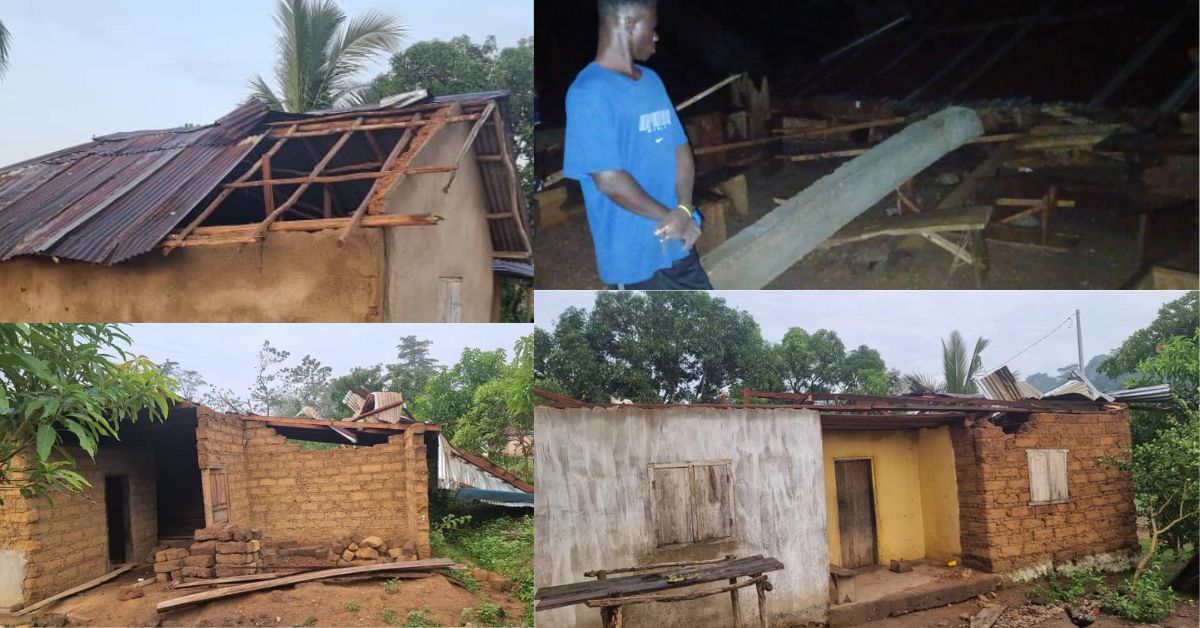 Heavy Windstorm Destroys Over 50 Houses, Leaves Hundreds Homeless in Kono