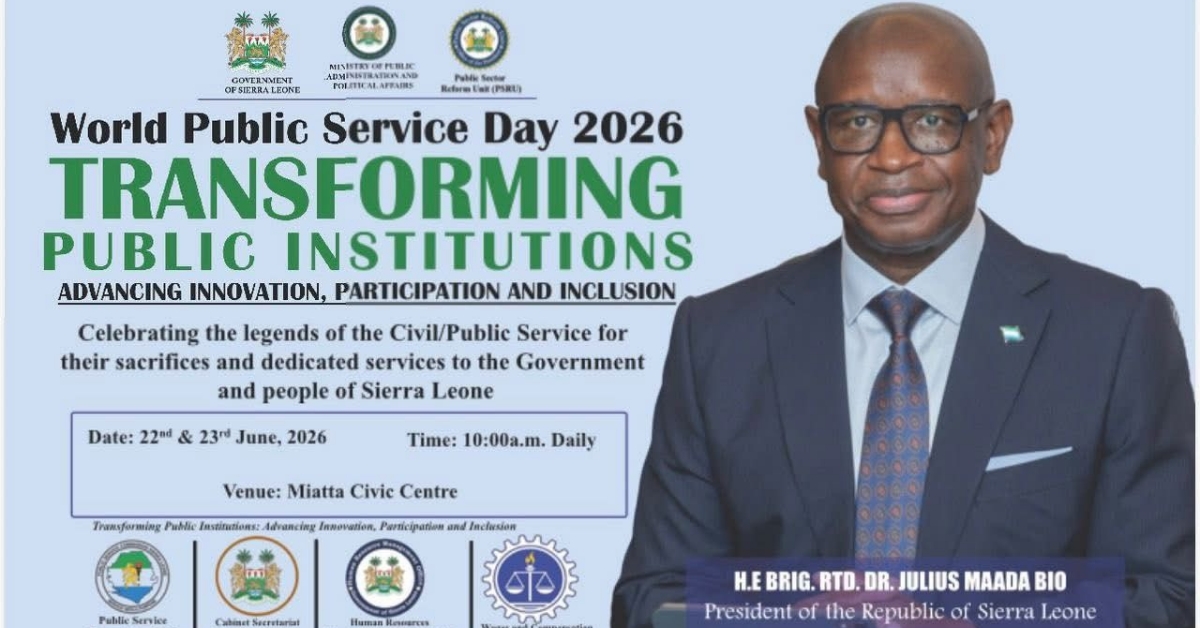 Sierra Leone to Commemorate World Public Service Day With Three-Day Event