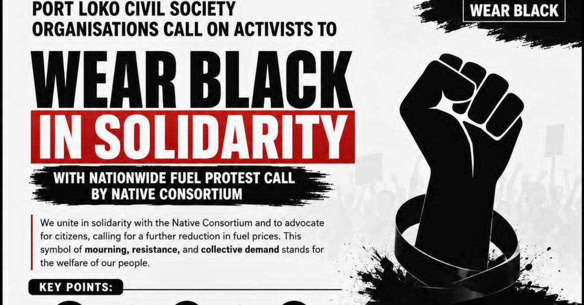 Port Loko CSOs Back Native Consortium’s Black Protest Over Fuel Prices