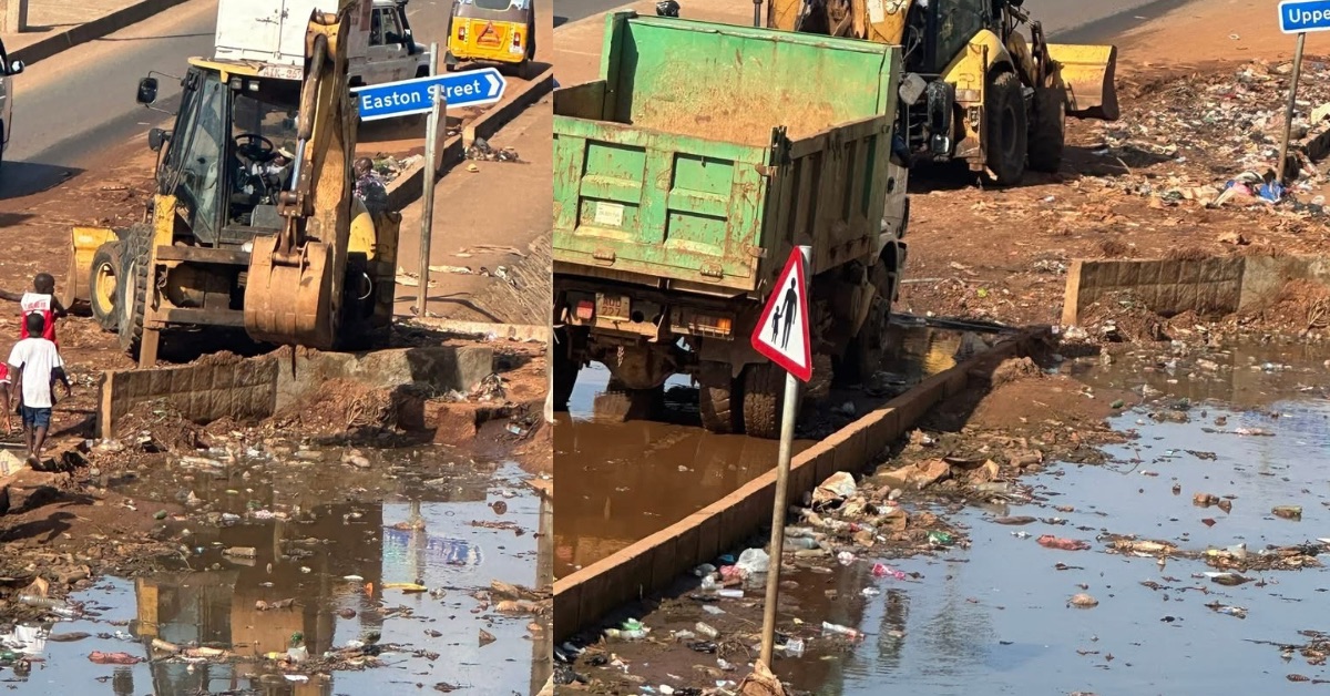 CSE Begins Cleanup of Blocked Gutters Along Hillside Bypass in Freetown