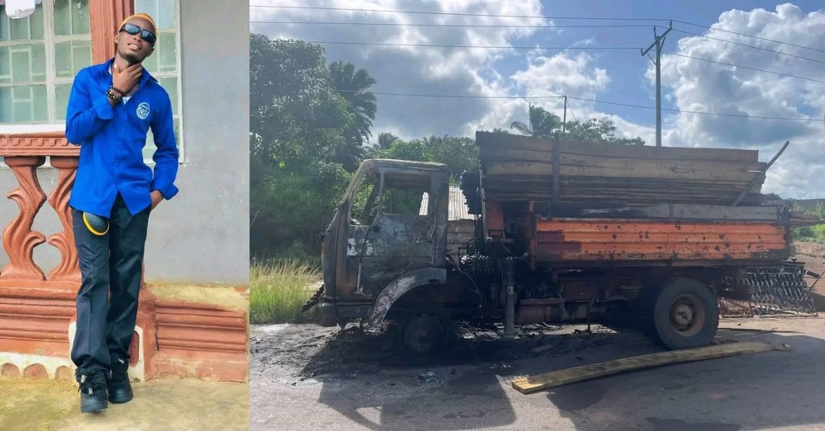 Tipper Truck Set Ablaze After Allegedly Crushing Young Boy to Death in Kenema