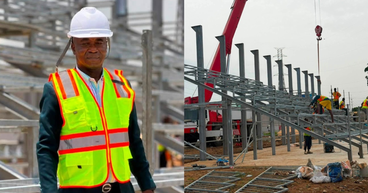 SLFA President Inspects Construction of 435-Seater Pavilion at Football Academy