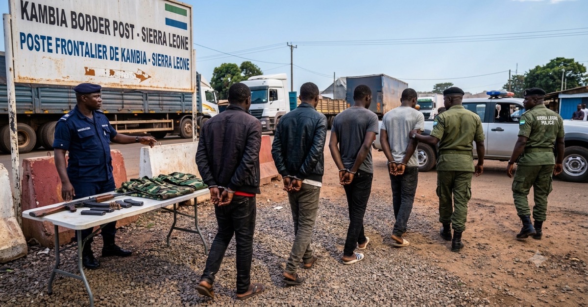 Five Guinean Nationals Arrested at Kambia Border With Rifle and Military Uniform