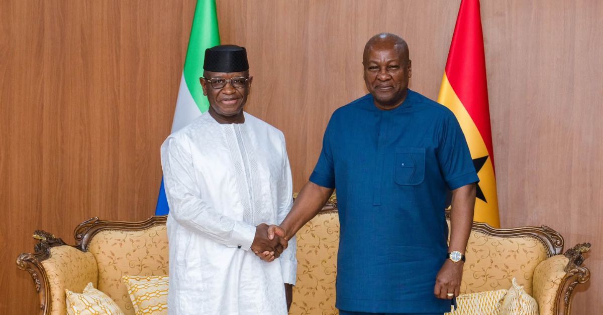 President Bio Visits Ghana to Sympathise Over Flood Disaster