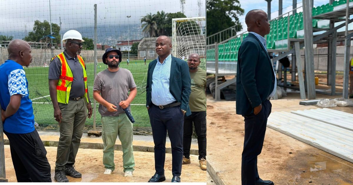 Babadi Kamara Inspects Final Stages of New 435-Seater Pavilion at SLFA Technical Centre