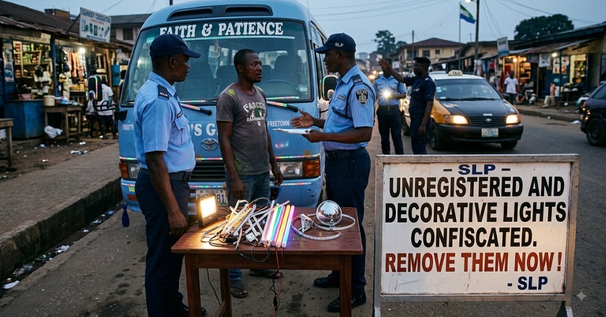 Sierra Leone Police Bans Unauthorised Decorative Lights on Vehicles