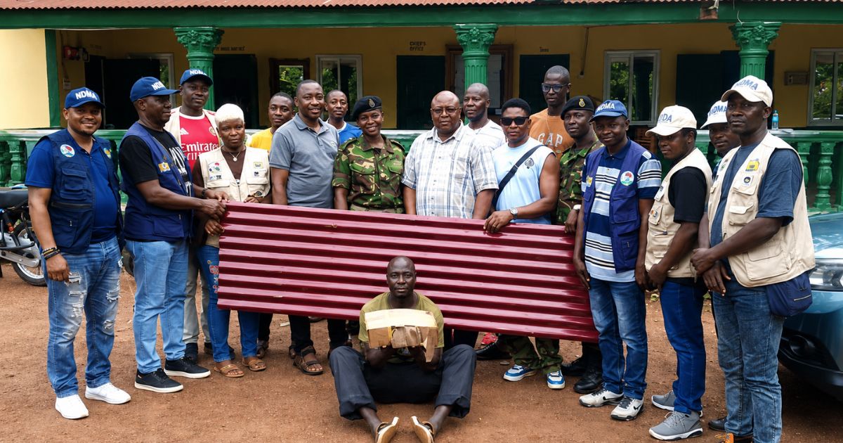 NDMA Supports Storm-Affected Soldiers With Roofing Materials at Teko Barracks in Makeni