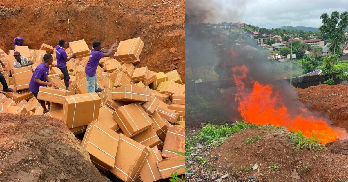 Police Destroy Two Containers Of Seized Narcotic And Pharmaceutical Drugs In Freetown