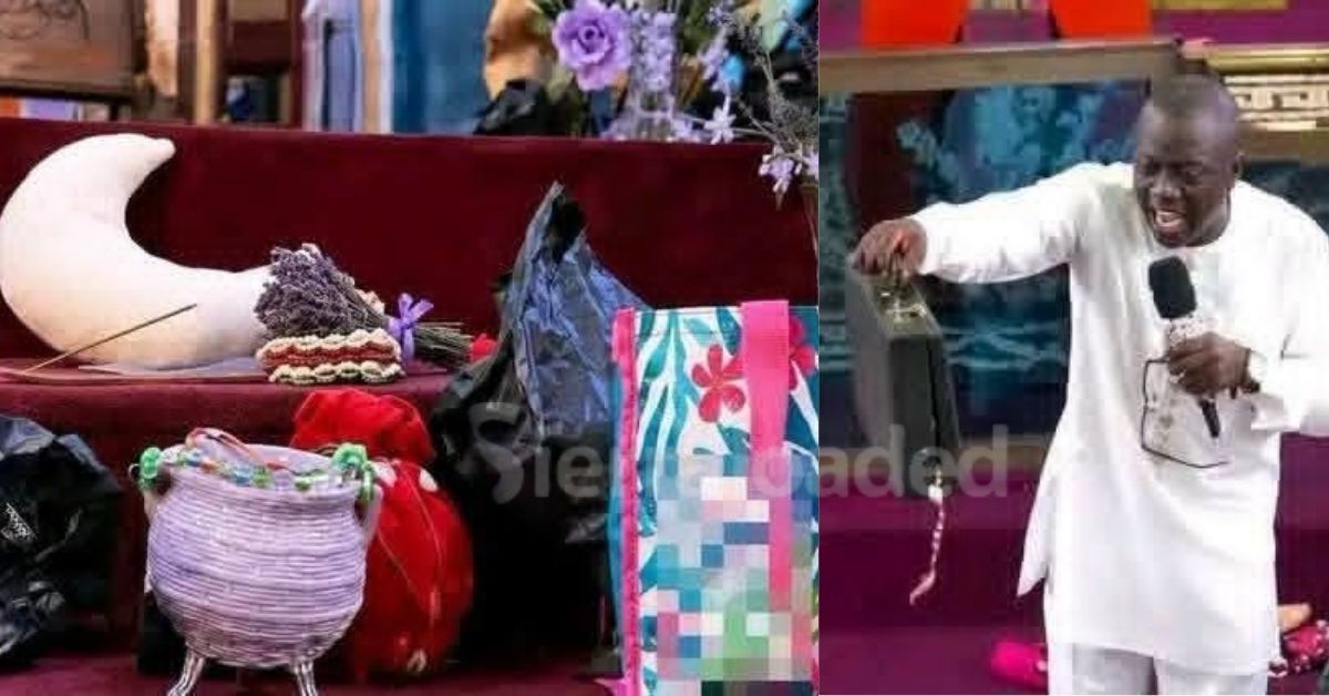 “I Am Not Afraid” – Pastor Mambu Displays Alleged Secret Society Items Amid Public Backlash