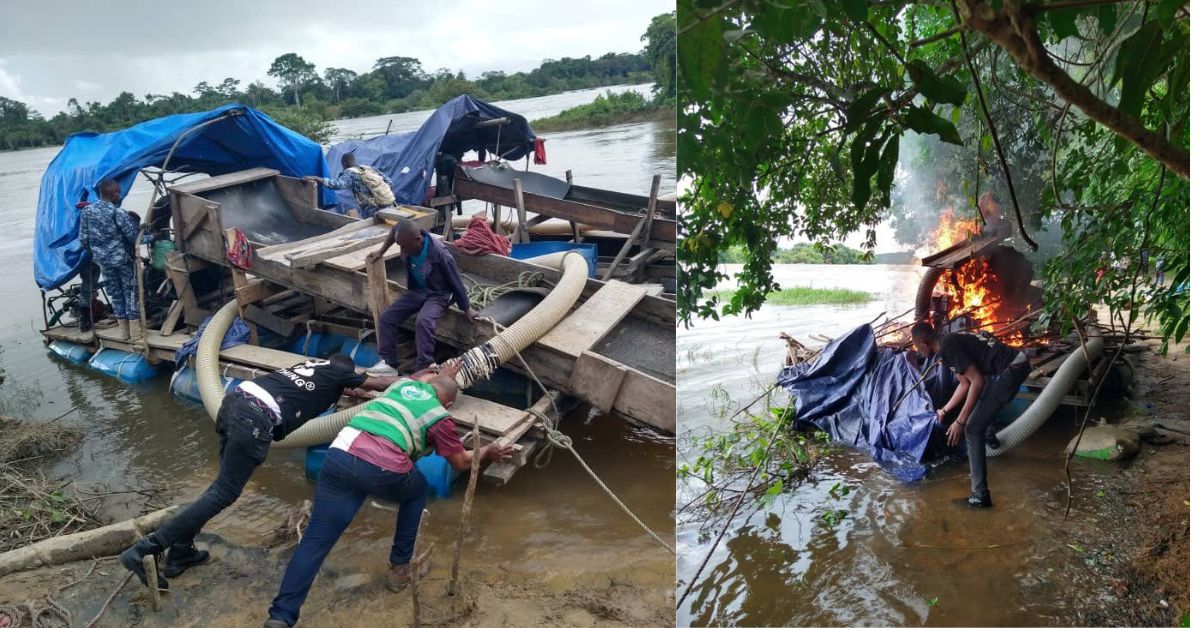EPA Destroys 5 Giant Dredges in Crackdown on Illegal Moa River Mining