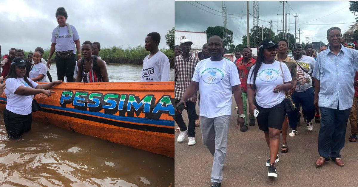 SLPP MP Rachael Pessima Donates New Fishing Boat to Local Traders in Port Loko 