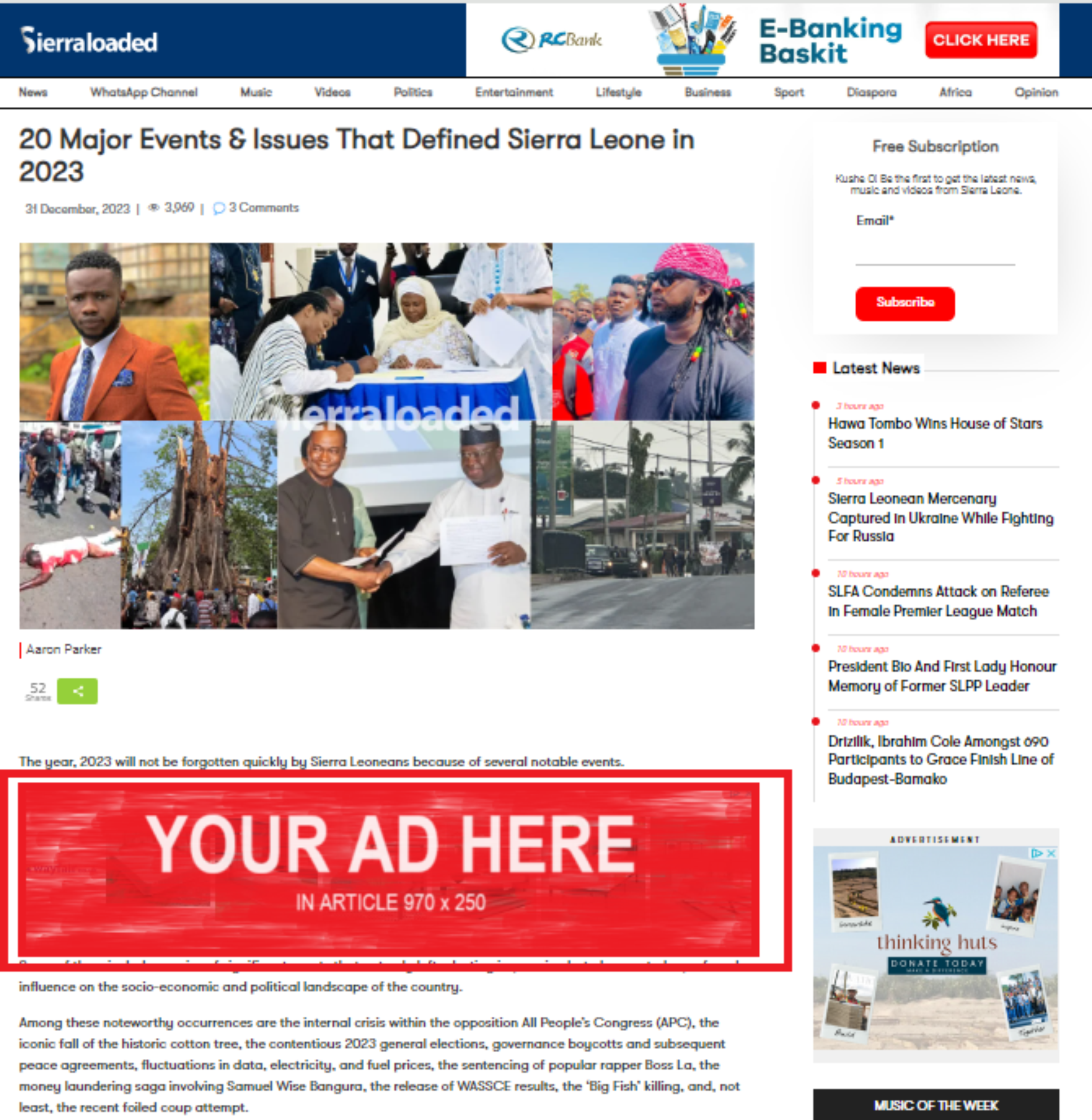 Sierraloaded in-article advertising example