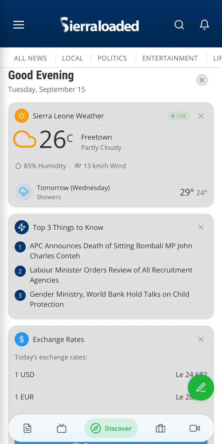 Sierraloaded app discover screen