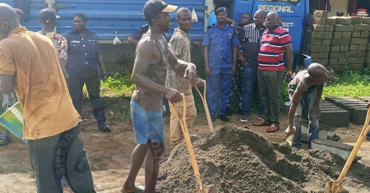 Police AIG Kanu Donates 200 Bags of Cement for New Regional Headquarters in Port Loko