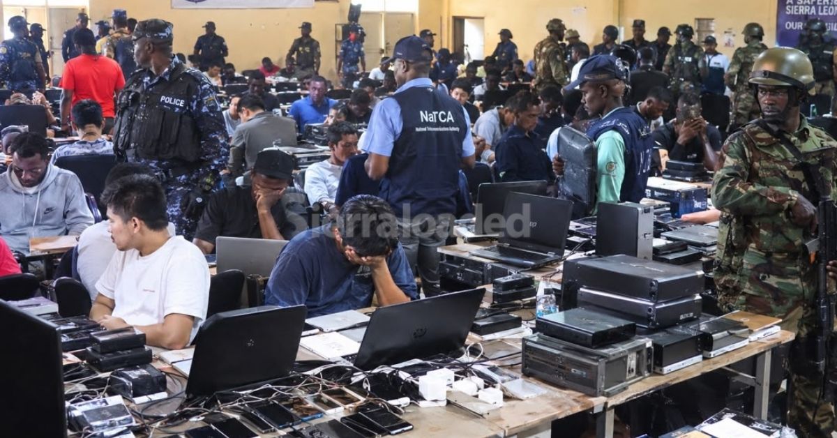 BREAKING: 18 Arrested, 400 Detained as Security Forces Raid Suspected International Cybercrime Network in Sierra Leone