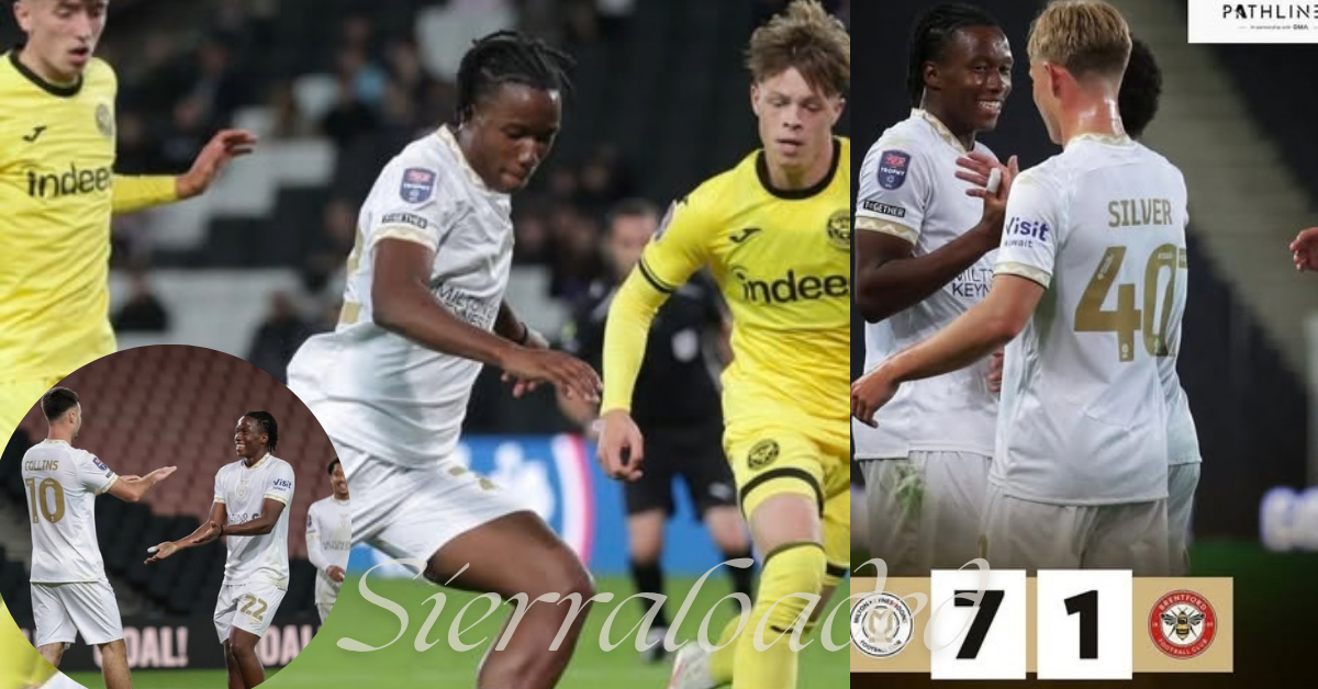 Sierra Leonean Midfielder Fullah Shines With Goal, Assists in MK Dons EFL Trophy Win