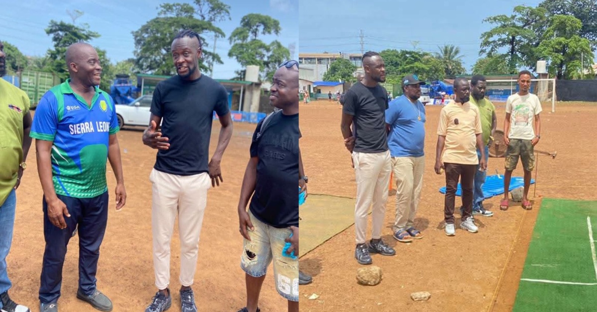 Bravely T20 Cricket Premier Brand Ambassador Kei Kamara Inspects Kingtom Oval
