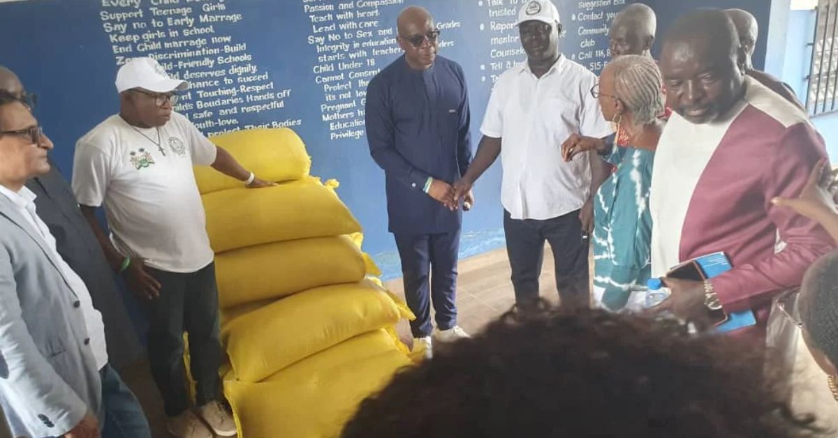 Paramount Chief, Koroma Family Donate Rice and Tuition Support to Girls in Pujehun